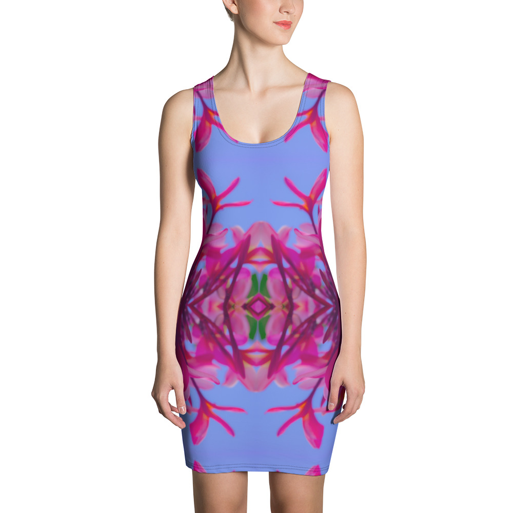 Sublimation Cut & Sew Dress-plumeria-flowers-frangipani-floral-red ...