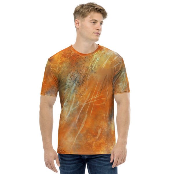 Men's t-shirt-orange-colorful-blur-pattern-shirtyshirto-13