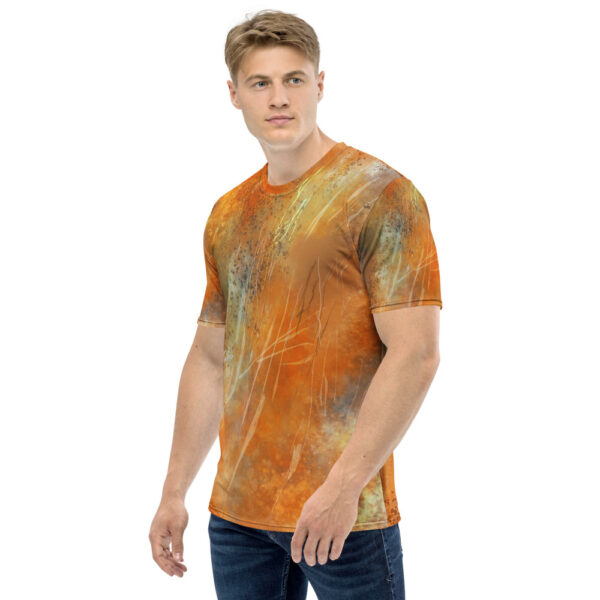 Men's t-shirt-orange-colorful-blur-pattern-shirtyshirto-13 - Image 3