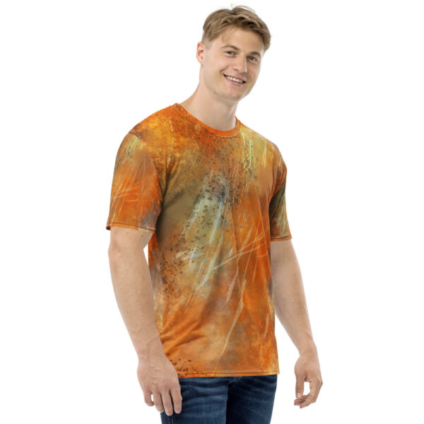 Men's t-shirt-orange-colorful-blur-pattern-shirtyshirto-13 - Image 4